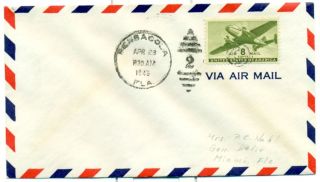 1946 Cam Flight Cover 39s6 Pensacola,  Fl.  To Miami,  Fl.  Scarce National Airlines photo