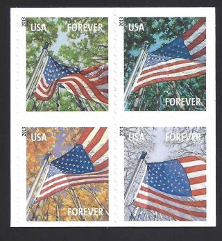Us 4781a Apu A Flag For All Seasons Booklet Pane Of 4 photo