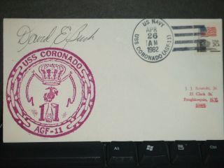 Uss Coronado Agf - 11 Naval Cover 1982 Cachet Signed By Co photo