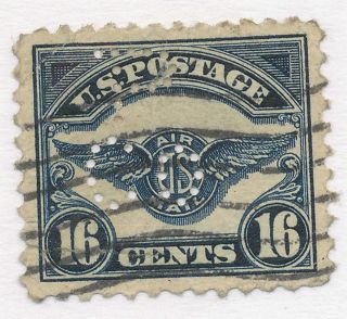 U.  S.  Airmail Stamp 1 Stamp C5.  Has Been Pierced With A Perfin Mark 1923 photo