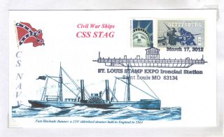 Css Stag Confederate Blockade Runnner Built In England Civil War Ship Cover photo