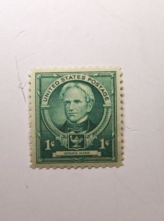 Horace Mann 1c (1) Stamp Cat 869 F/v4c C/v 80c L/h O/g photo