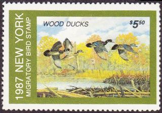 1987 York State Duck Stamp Never Hinged Vf photo