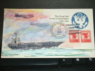 Uss Harry S.  Truman Cvn - 75 Naval Cover 1998 Hand Painted Cachet Aircraft Carrier photo