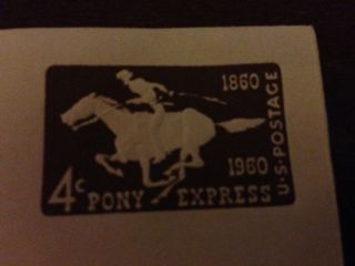 Scott U543 Usps 4 Cent Pony Express 1860 - 1960 Postage Paid Embossed Envelope photo
