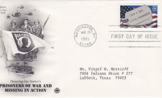 1995 Pow Mia Us First Day Cover (fdc) photo