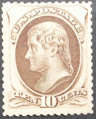 Spstamps Us 161 Jefferson 1873 Continental Bank Note Vf/xf M/h/og (j) photo
