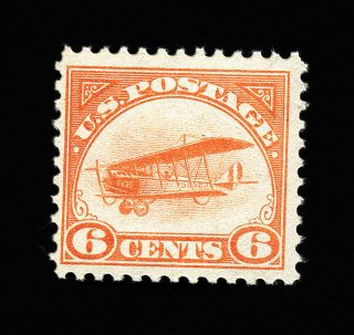 U.  S.  C1 1918 First Issue Us Airmail,  6¢ Curtis Jenny Nh,  Og,  Xf photo