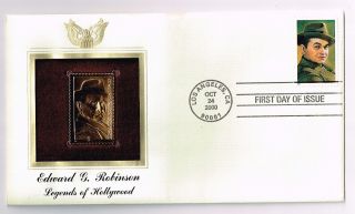 Edward G.  Robinson Legends Of Hollywood 2000 1st Day Of Issue Gold Stamp Replica photo