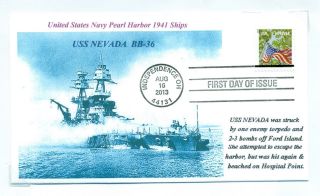 Uss Nevada Bb - 36 Usn Battleship Pearl Harbor 1941 Photo Cacheted Naval Cover photo