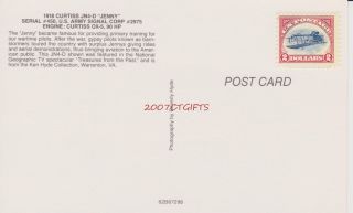 Usps Postal Inverted Jenny $2.  00 Stamp & Curtiss Jenny Postcard Collectible photo