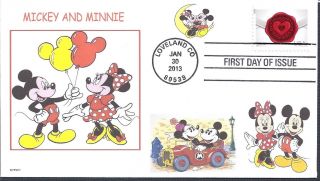 Mickey And Minnie Mouse - Disney - Love - 2013 W Love Fdc - Dwc photo