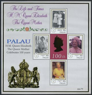 Palau 522 Queen Mother 100th Birthday,  Royalty photo