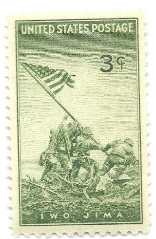 1945 U S Stamp Iwo Jima 3 Cent Stamp Marines Ww2 Era G photo