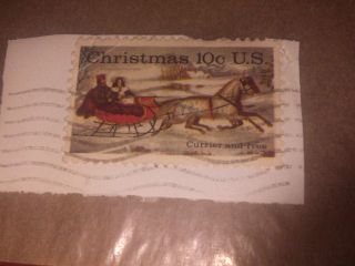 10c Christmas Currier And Ives Us Stamp photo