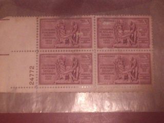 4 Louisianna Purchase Sesquicentennial 1953 3c Stamp Block 24772 photo