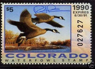 Co1 1990 1st Colorado State Duck Stamp A/s Ogmh Steiner photo