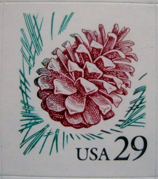 Pine Cone S/a Imperforated Booklet Single Stamp Scott ' S 2491 Ships photo