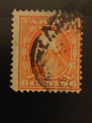 Scott Us 336 Washington 6c Red Orange (1908 - 09) Cv=$9.  25 photo