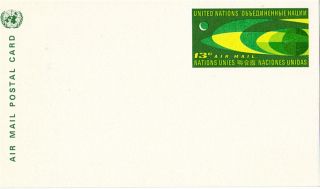 United Nations 1968 13c Pre Paid Air Mail Postcard York photo