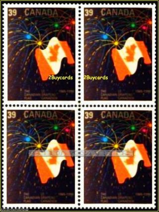Canada 1990 The Canadian Flag Fv Face $1.  56 Rare Stamp Block photo