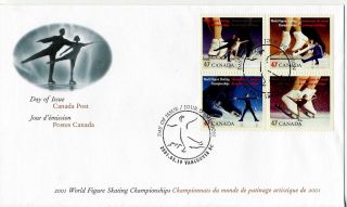2001 Canada - World Figure Skating Championships - First Day Cover Ofdc photo