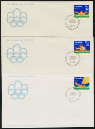 Canada B4 - 6 Fdc ' S Olympic Sports,  Swimming,  Rowing,  Sailing photo