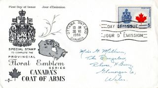 Canada 30 June 1966 Floral Emblems First Day Cover Machine photo