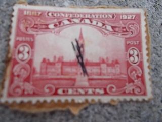 Canada 143 - 1927 3 Cent Parliament Stamp photo