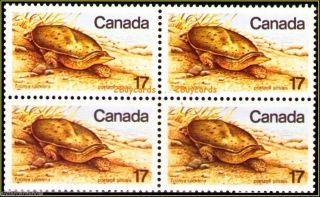 Canada 1979 Canadian Endangered Wildlife Spinifera Face 68 Cent Stamp Block photo