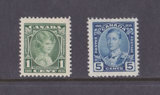 George V Jubilee 1 & 5 Cents Prin.  Elizabeth & Prince Of Wales 211&214 - - photo