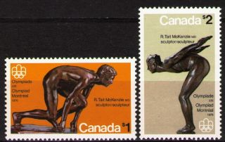Canada 1975 Sc656 - 57 Mi585 - 86 8.  00 Mieu 2v 21st Olympic Games,  Montreal photo