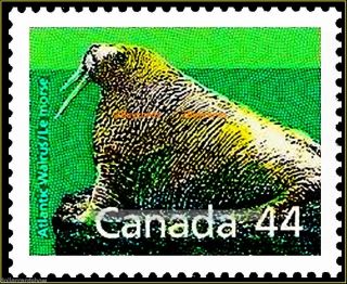 Canada 1989 Canadian Atlantic Mammal Walrus Sc 1171i Fv Face 44 Cent Stamp photo
