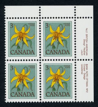 Canada 783 Tr Block Plate 2 Flower,  Canada Lily photo