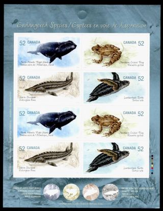 Canada 2233b Endangered Species,  Whale,  Fish,  Frog, photo