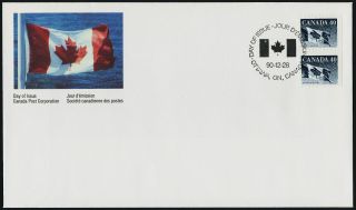Canada 1194c Coil Pair Fdc - Flag photo