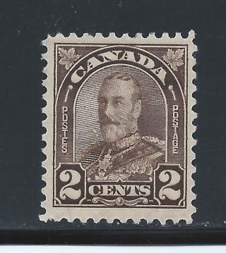 King George V Arch/leaf 2 Cents Dark Brown 166 Nh photo