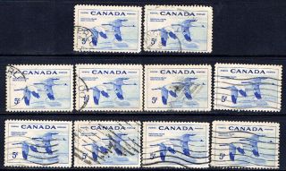 Canada 353 (9) 1955 5 Cent Blue Whooping Crane 10 photo