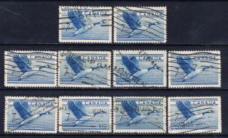 Canada 320 (5) 1952 7 Cent Blue Canada Goose 10 photo