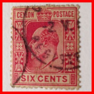 May Day Special Edward Vii 6c Red Ceylon 1903 Good As Per Scans photo