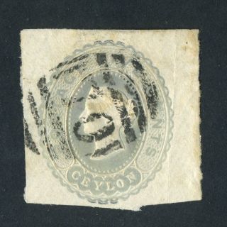 Ceylon Qv.  1877? 5c Cut Square Embossed Envelope. . photo