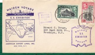 Ceylon.  Cover To Brooklyn,  Usa.  (please See Below). photo