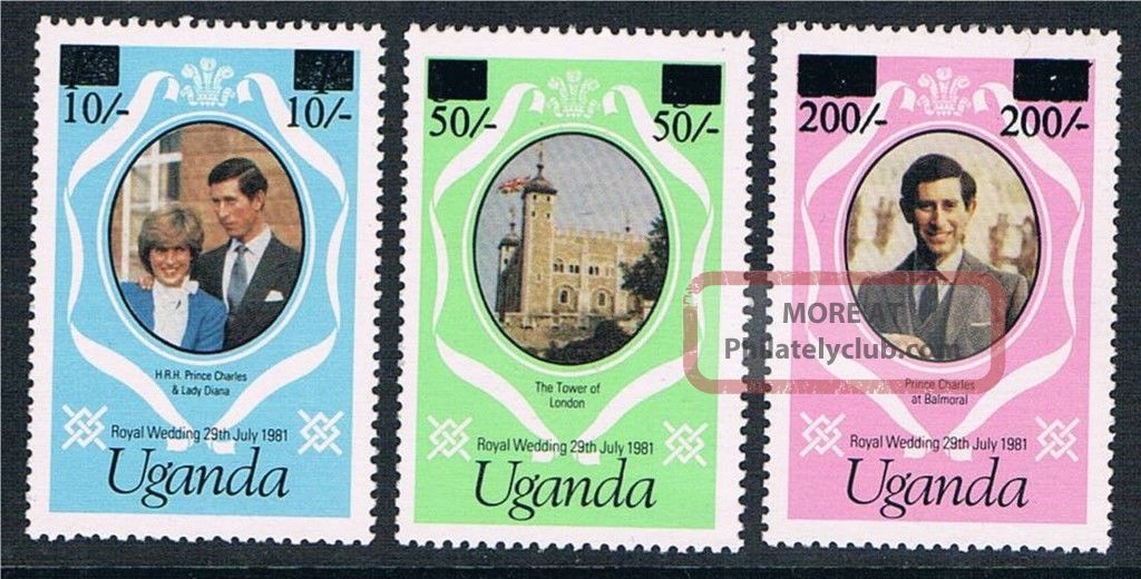 Uganda 1981 Royal Wedding Ovpts Sg 341/3 British Colonies & Territories photo