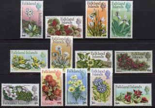 Falkland Islands 1971 Flowers Decimal Overprints Sg 263 - 275 Unmounted photo