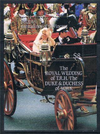 Bequia 1986 Royal Wedding 2nd Issue 1 X Ms photo