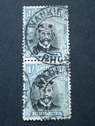 Rhodesia Admiral Die Iii 1/ - Pair With Wankies Postmark photo