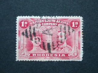 Rhodesia Double Head 1d With Barred Diamond A Postmark photo