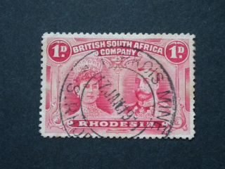 Rhodesia Double Head 1d With Turkois Mine Postmark photo