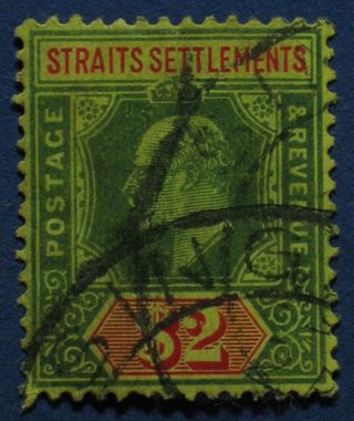 1909 Straits Settlements $2.  00 Scott 126 S.  G.  166 Cs00085 photo
