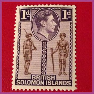 British Solomon Islands 1939/51 1d Kgvi Pristine Un Mounted Per Scans photo